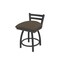 Holland Bar Stool Co 18" Low Back Swivel Vanity Stool, Pewter Finish, Canter Earth Seat 41118PW006 - alternate 1
